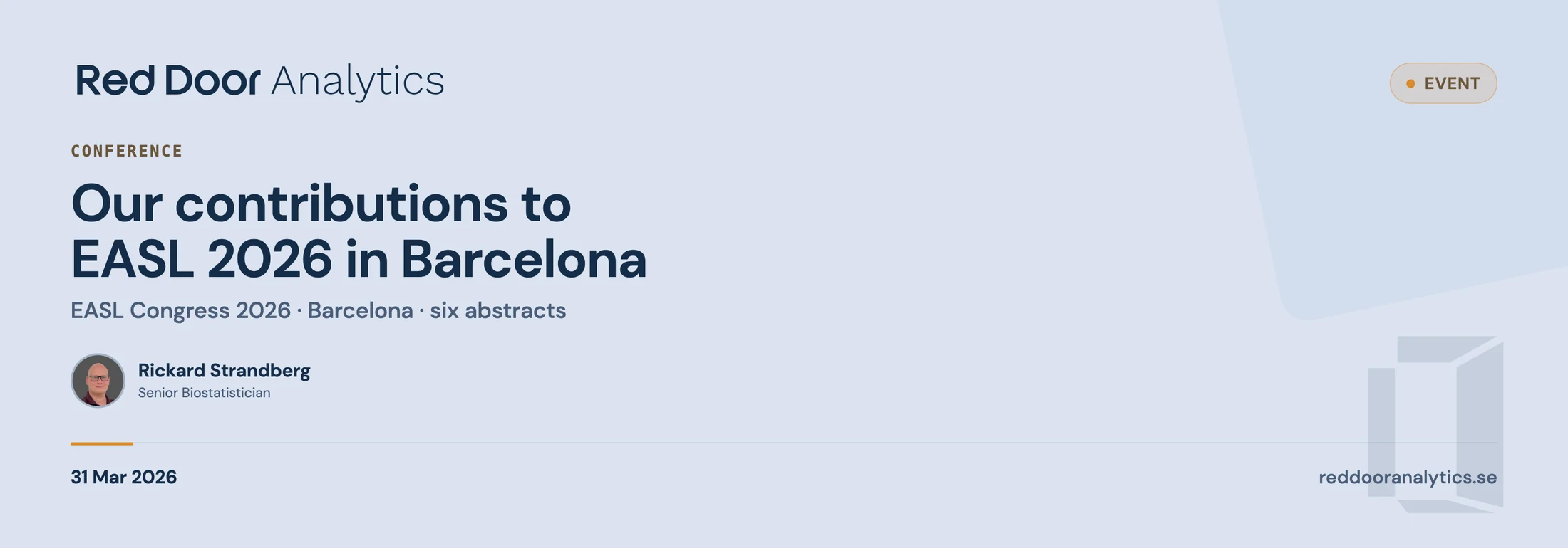 Our contributions to EASL 2026 in Barcelona — Red Door Analytics