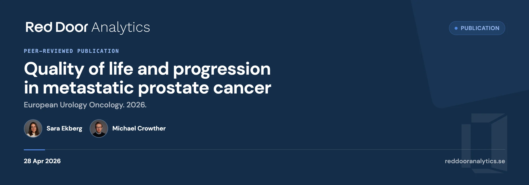 New publication in European Urology Oncology: quality of life and progression — Red Door Analytics